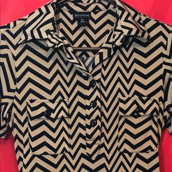 EnFocus Petite Chevron shirtwaist Henley Dress - Picture 4 of 8